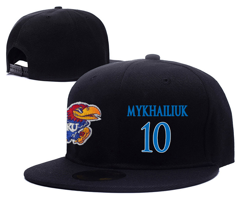 Kansas Jayhawks 10 Sviatoslav Mykhailiuk Black College Basketball Adjustable Hat