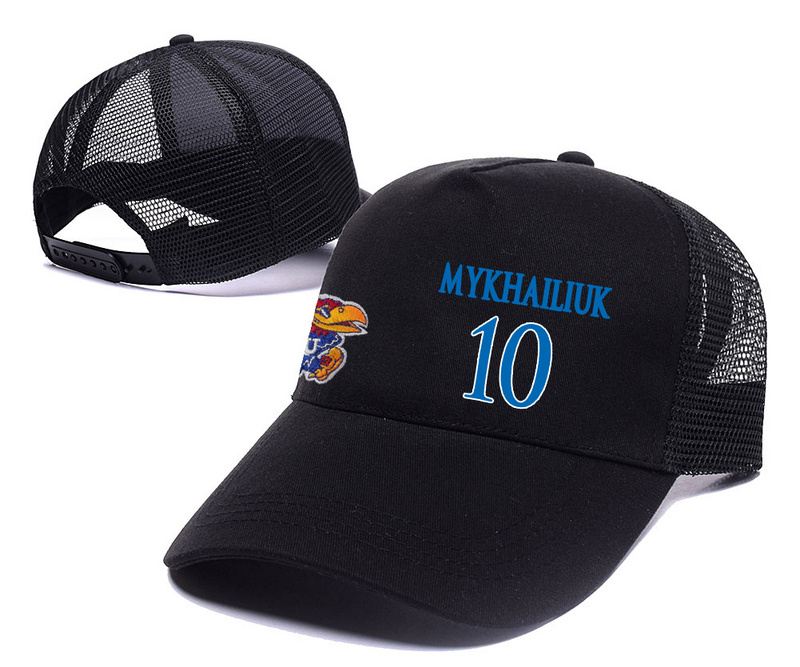 Kansas Jayhawks 10 Sviatoslav Mykhailiuk Black Mesh College Basketball Adjustable Hat