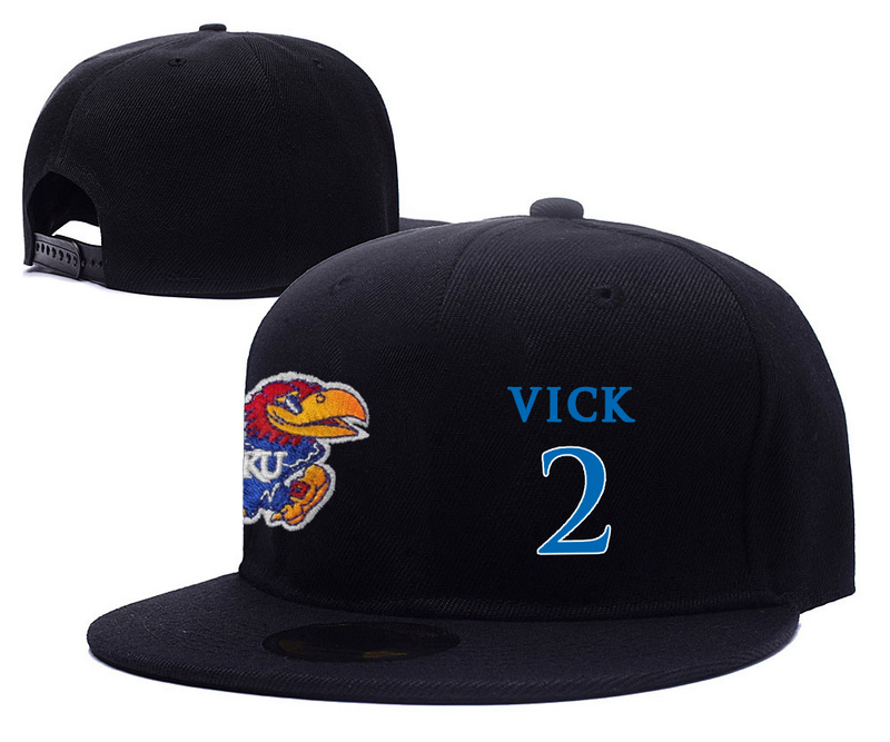 Kansas Jayhawks 2 Lagerald Vick Black College Basketball Adjustable Hat
