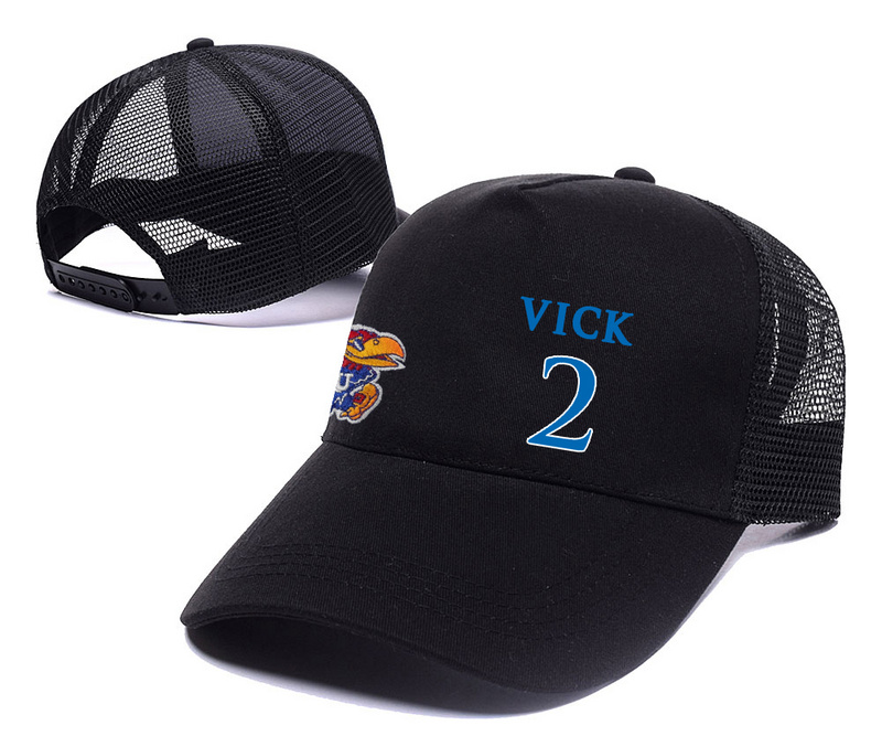 Kansas Jayhawks 2 Lagerald Vick Black Mesh College Basketball Adjustable Hat