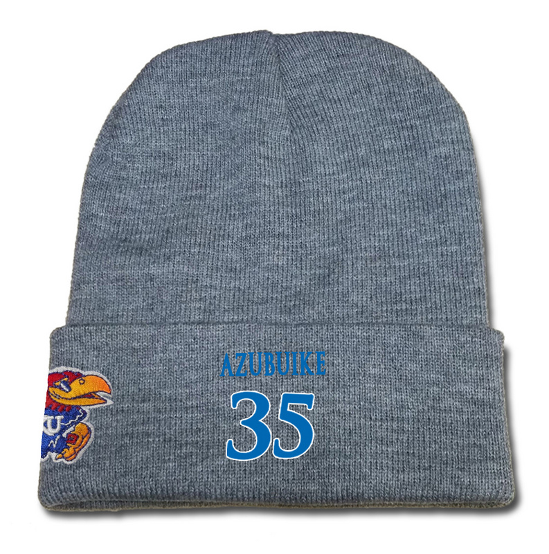 Kansas Jayhawks 35 Gray College Basketball Knit Hat