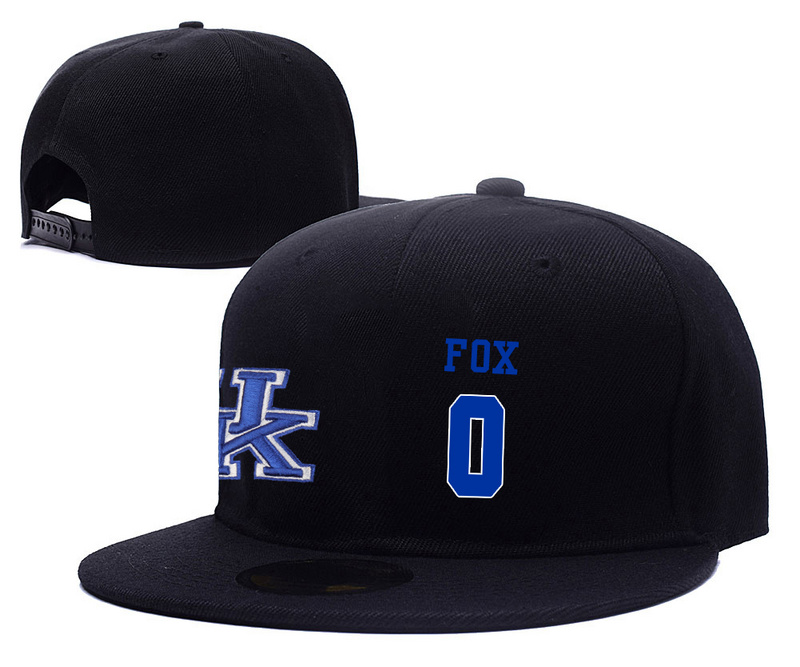 Kentucky Wildcats 0 De'Aaron Fox Black College Basketball Adjustable Hat