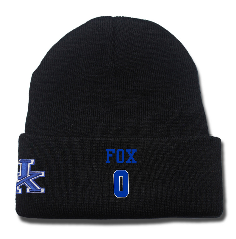 Kentucky Wildcats 0 De'Aaron Fox Black College Basketball Knit Hat