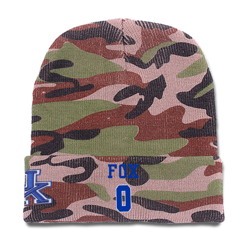 Kentucky Wildcats 0 De'Aaron Fox Camo College Basketball Knit Hat