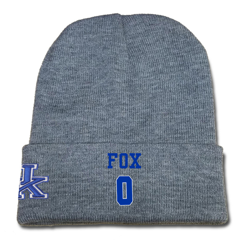 Kentucky Wildcats 0 De'Aaron Fox Gray College Basketball Knit Hat