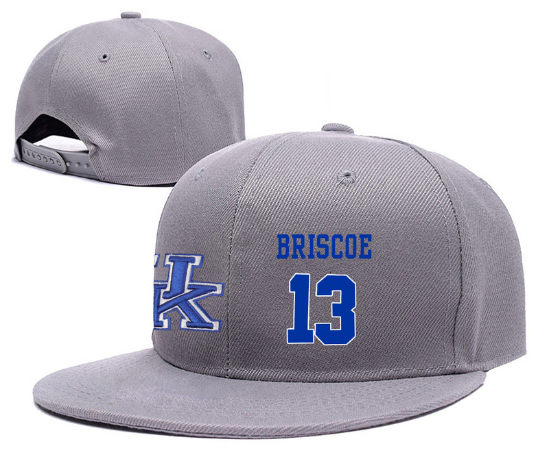 Kentucky Wildcats 13 Isaiah Briscoe Gray College Basketball Adjustable Hat