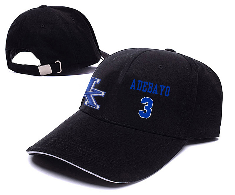 Kentucky Wildcats 3 Edrice Adebayo Black College Basketball Adjustable Peaked Hat