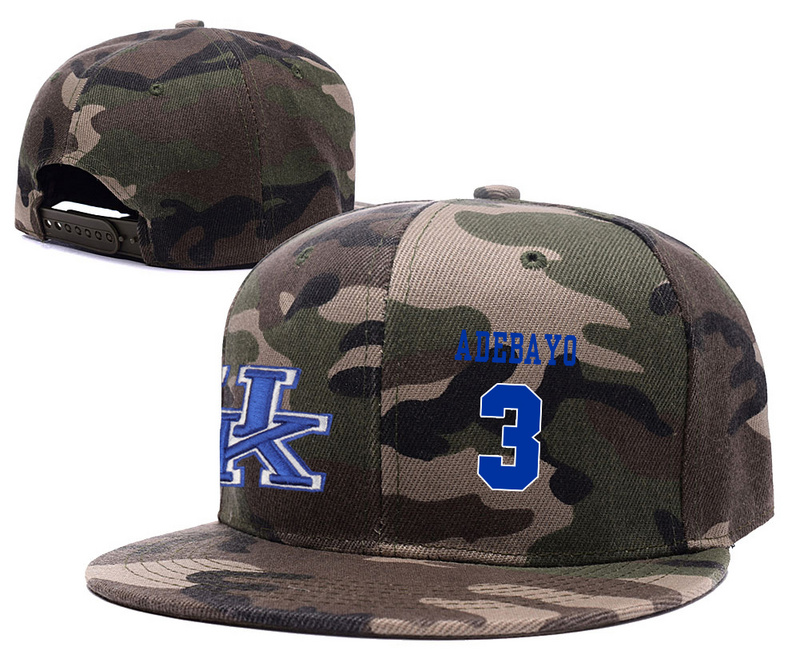 Kentucky Wildcats 3 Edrice Adebayo Camo College Basketball Adjustable Hat