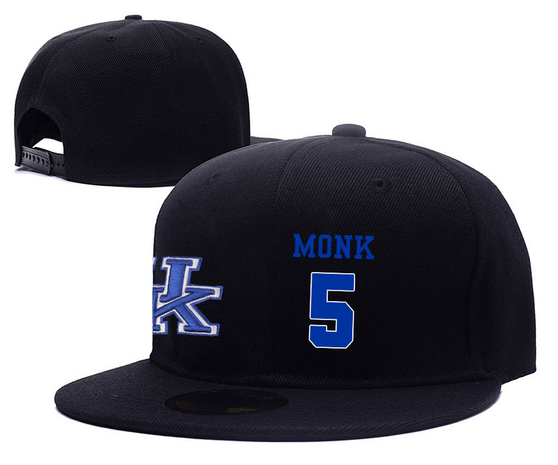 Kentucky Wildcats 5 Malik Monk Black College Basketball Adjustable Hat