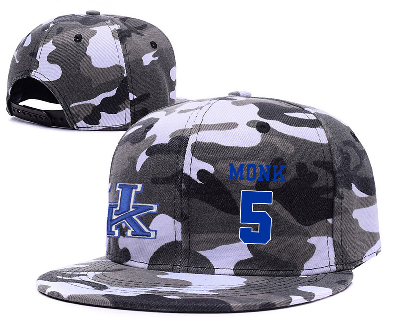 Kentucky Wildcats 5 Malik Monk Gray Camo College Basketball Adjustable Hat