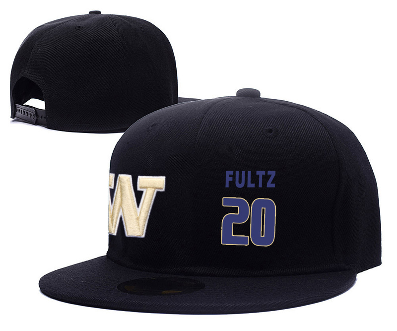 Washington Huskies 20 Markelle Fultz Black College Basketball Adjustable Hat
