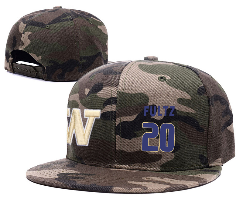 Washington Huskies 20 Markelle Fultz Camo College Basketball Adjustable Hat