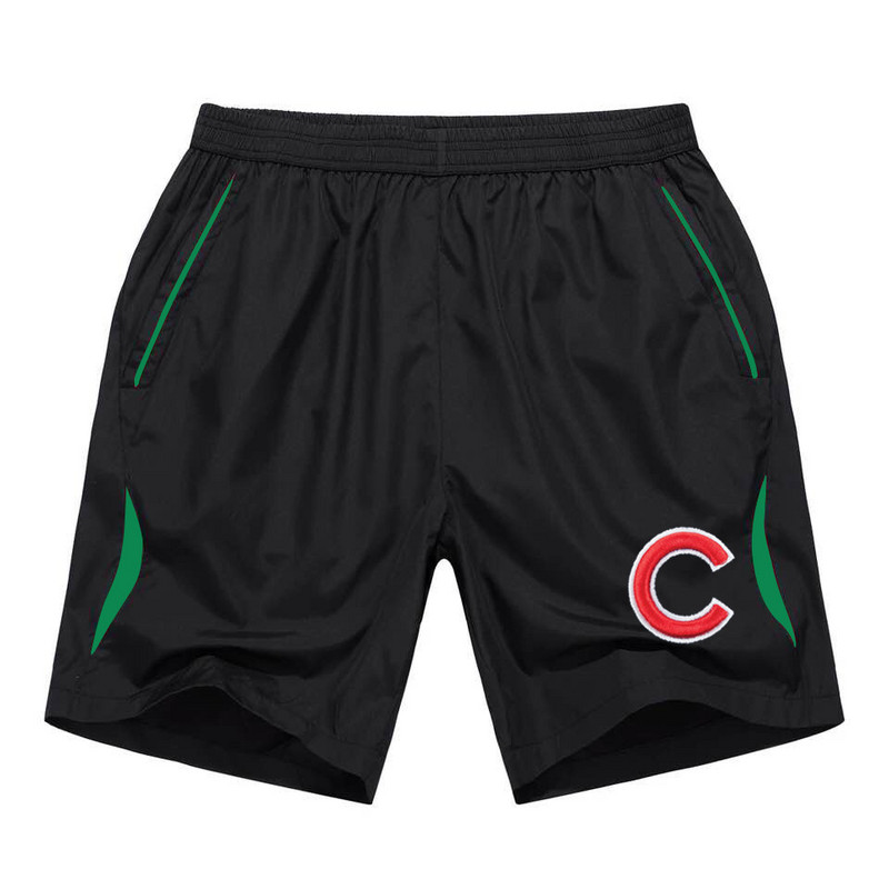 Men's Chicago Cubs Black Green Stripe MLB Shorts