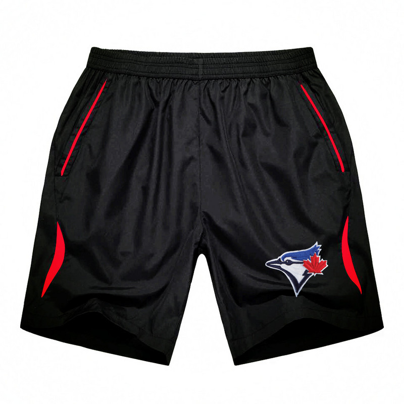 Men's Toronto Blue Jays Black Red Stripe MLB Shorts