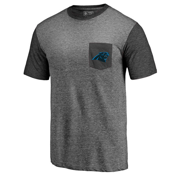 Carolina Panthers Pro Line by Fanatics Branded Heathered Gray Black Refresh Pocket T-Shirt