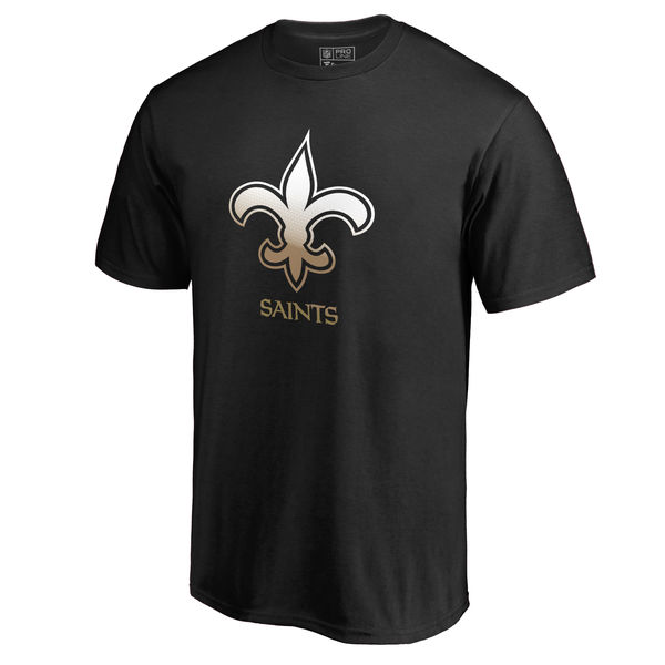 New Orleans Saints Pro Line by Fanatics Branded Black Big & Tall Gradient Logo T-Shirt