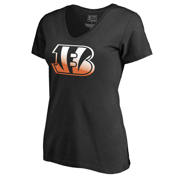 Women's Cincinnati Bengals Pro Line by Fanatics Branded Black Big & Tall Gradient Logo T-Shirt