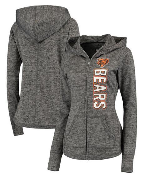 Chicago Bears G III 4Her by Carl Banks Women's Recovery Full Zip Hoodie Heathered Gray