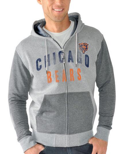 Chicago Bears G III Sports by Carl Banks Safety Tri Blend Full Zip Hoodie Heathered Gray