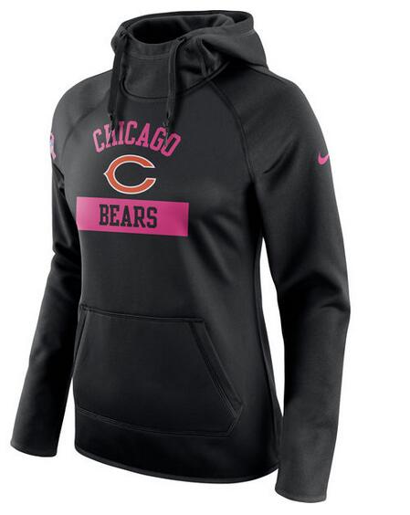 Chicago Bears Nike Women's Breast Cancer Awareness Circuit Performance Pullover Hoodie Black