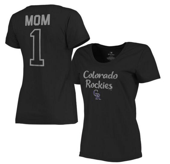 Colorado Rockies Women's 2017 Mother's Day #1 Mom Plus Size T Shirt Black