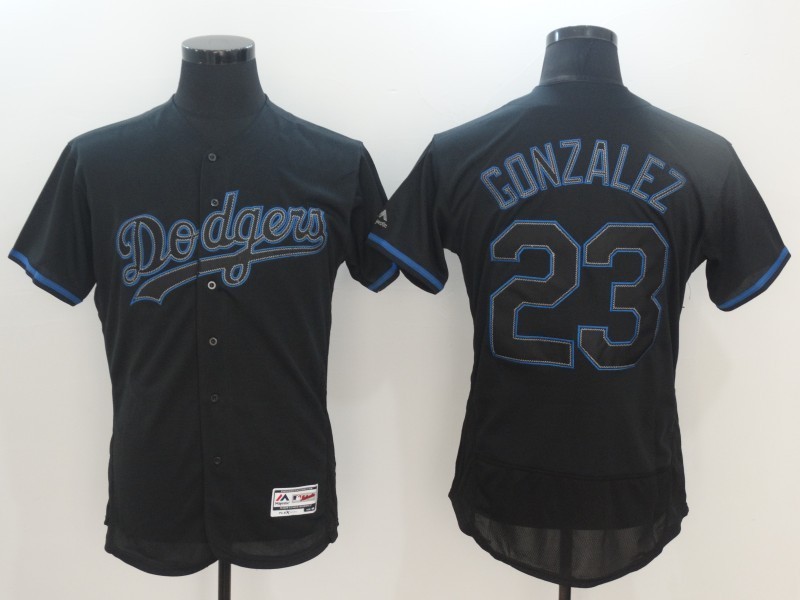 Dodgers 23 Adrian Gonzalez Black Flexbase Jersey