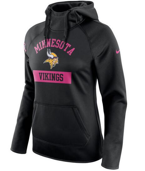 Minnesota Vikings Nike Women's Breast Cancer Awareness Circuit Performance Pullover Hoodie Black