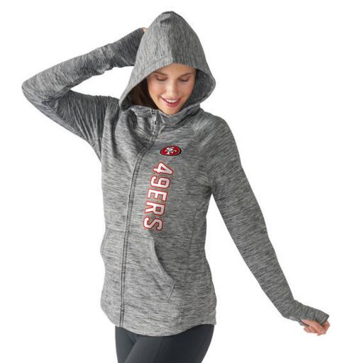 San Francisco 49ers G III 4Her by Carl Banks Women's Recovery Full Zip Hoodie Heathered Gray