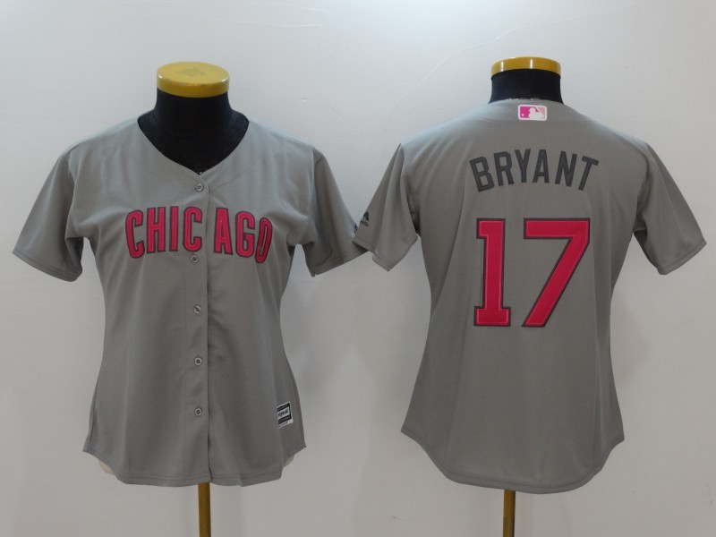 Cubs 17 Kris Bryant Gray Women Mother's Day Cool Base Jersey