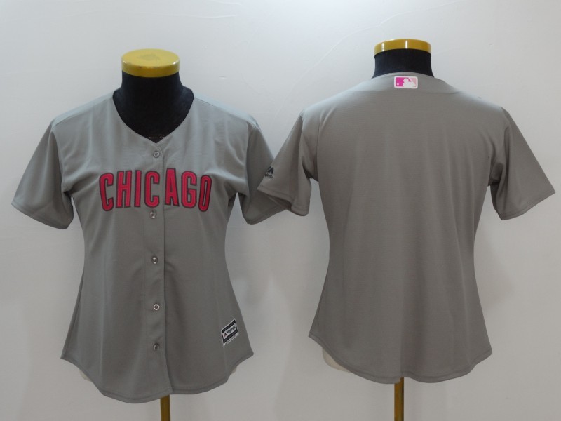 Cubs Blank Women Gray Mother's Day Cool Base Jersey