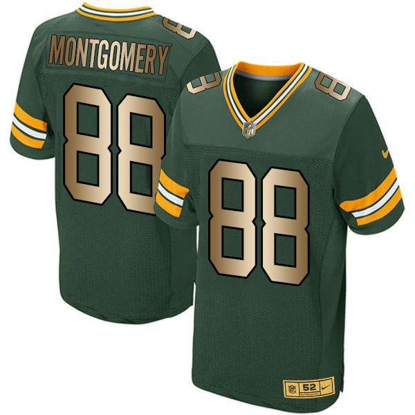 Nike Packers 88 Ty Montgomery Green Gold Elite Jersey