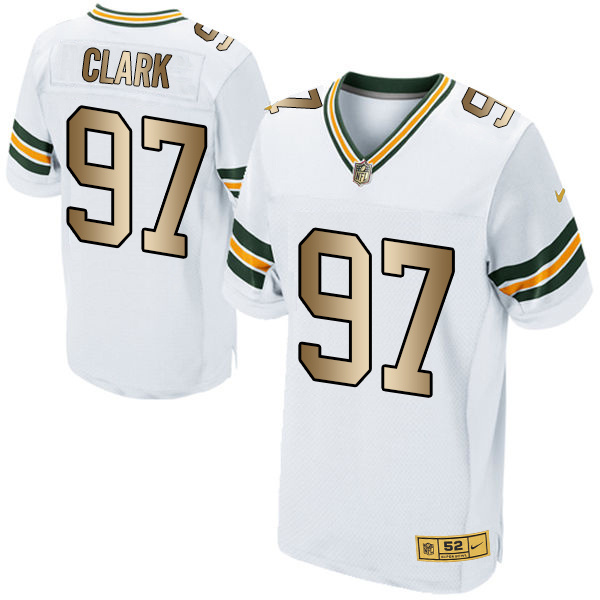 Nike Packers 97 Kenny Clark White Gold Elite Jersey
