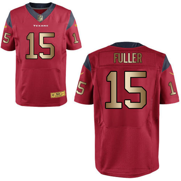 Nike Texans 15 Will Fuller Red Gold Elite Jersey