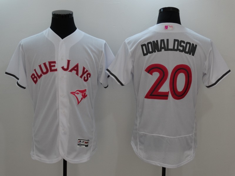 Blue Jays 20 Josh Donaldson White Mother's Day Flexbase Jersey