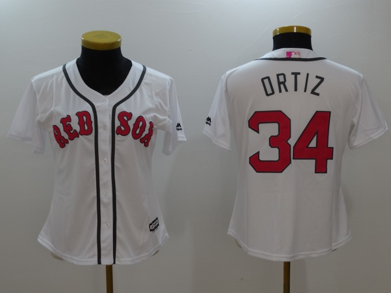 Red Sox 34 David Ortiz White Women Mother's Day Cool Base Jersey
