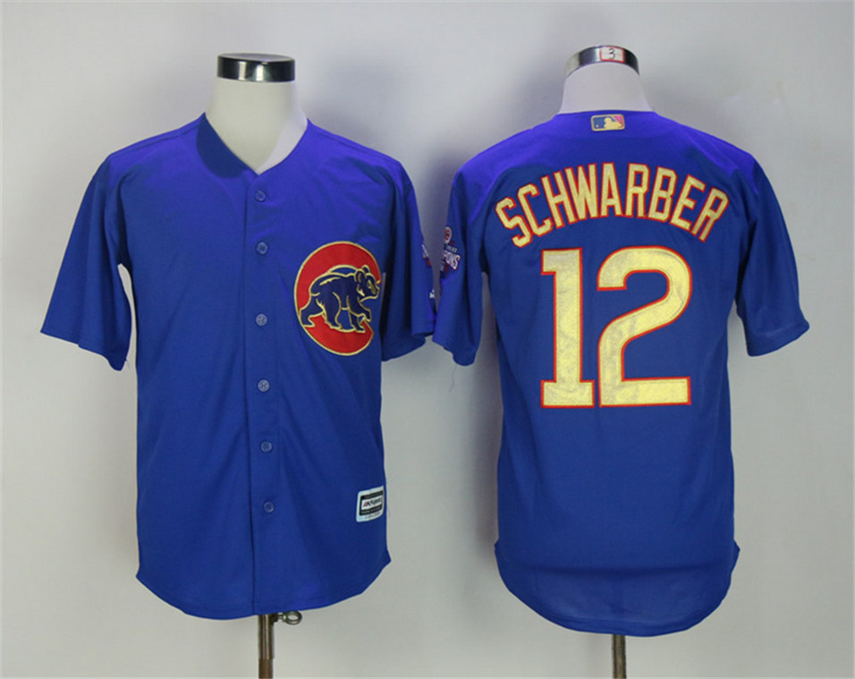 Cubs 12 Kyle Schwarber Blue World Series Champions Cool Base Jersey