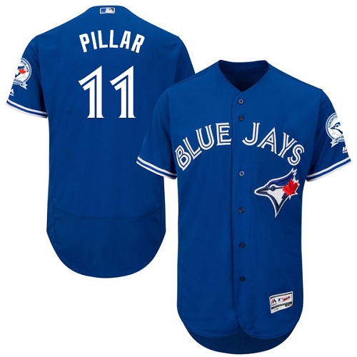 Blue Jays 11 Kevin Pillar Blue With 40th Anniversary Patch Flexbase Jersey