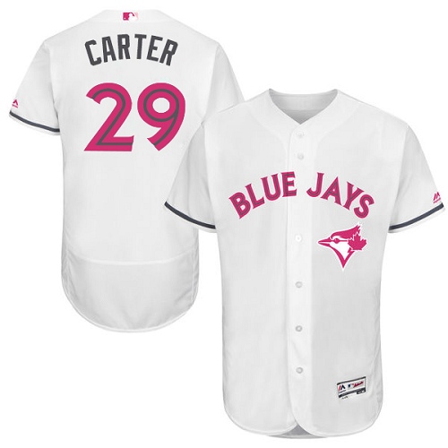 Blue Jays 29 Joe Carter White Mother's Day Flexbase Jersey