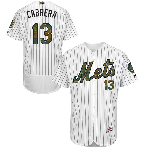 Mets 13 Asdrubal Cabrera White Memorial Day Flexbase Jersey