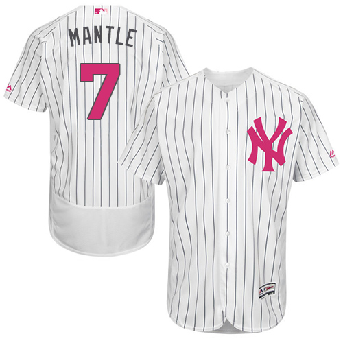 Yankees 7 Mickey Mantle White Mother's Day Flexbase Jersey