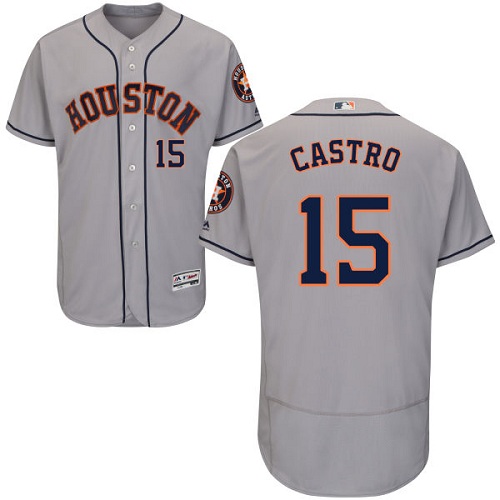 Astros 15 Jason Castro Gray Flexbase Jersey
