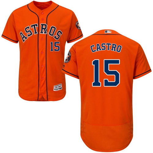 Astros 15 Jason Castro Orange Flexbase Jersey