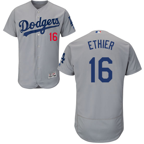 Dodgers 16 Andre Ethier Gray Flexbase Jersey