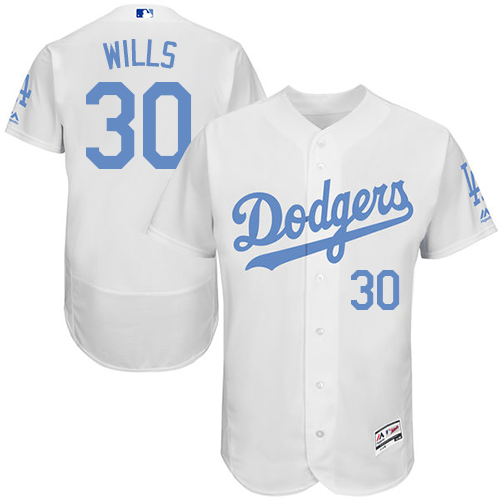 Dodgers 30 Maury Wills White Father's Day Flexbase Jersey