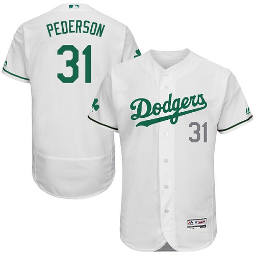 Dodgers 31 Joc Pederson White St. Patrick's Day Flexbase Jerse