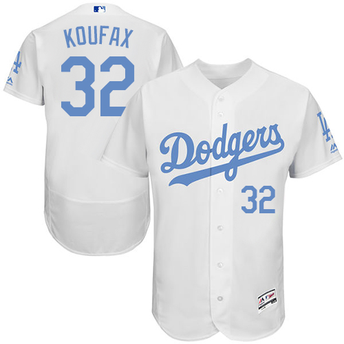 Dodgers 32 Sandy Koufax White Father's Day Flexbase Jersey
