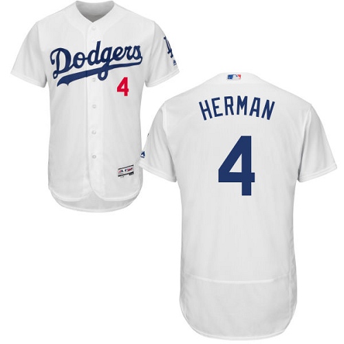 Dodgers 4 Babe Herman White Flexbase Jersey
