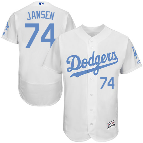 Dodgers 74 Kenley Jansen White Father's Day Flexbase Jersey