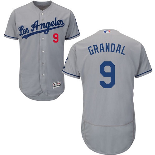 Dodgers 9 Yasmani Grandal Gray Collection Player Flexbase Jersey