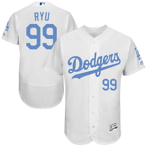 Dodgers 99 Hyun Jin Ryu White Father's Day Flexbase Jersey